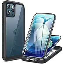 Miracase Glass Case for iPhone 12/ iPhone 12 Pro 6.1 inch (2020), Full-Body Clear Bumper Case with Built-in 9H Tempered Glass Screen Protector for iPhone 12/ iPhone 12 Pro, BlackMiracase Glass Case for iPhone 12/ iPhone 12 Pro 6.1 inch (2020), Full-Body 