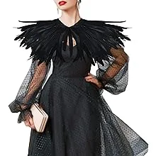  black feather shrug shawl collar gothic Victorian feather shawl Great for 