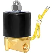 Beduan Brass Electric Solenoid Valve, 1/4" 12V Air Valve Normally Colsed for Water Air Gas Fuel Oil