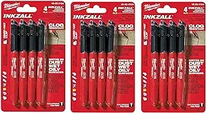 Milwaukee 48-22-3150 12 Pack INKZALL Black Ultra Fine Point Markers