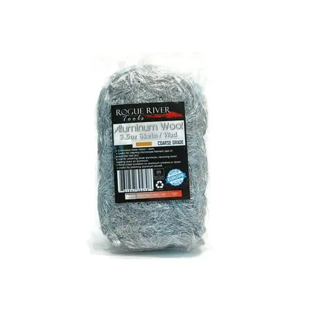 Aluminum Wool (COARSE Grade) - 3.5oz Skein/Wad - by Rogue River Tools. Soft clean and polish! Pure Aluminum