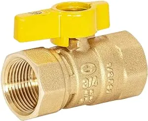 Eastman 3/4 Inch FIP Straight Gas Ball Valve with 1/4-Turn Handle, Brass Plumbing Fitting, 60011