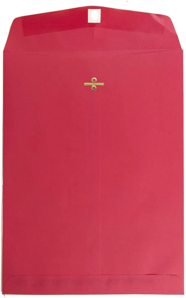 JAM Paper Open End Clasp Catalog Envelope, 9" x 12", Red, 25/Pack (7781A)