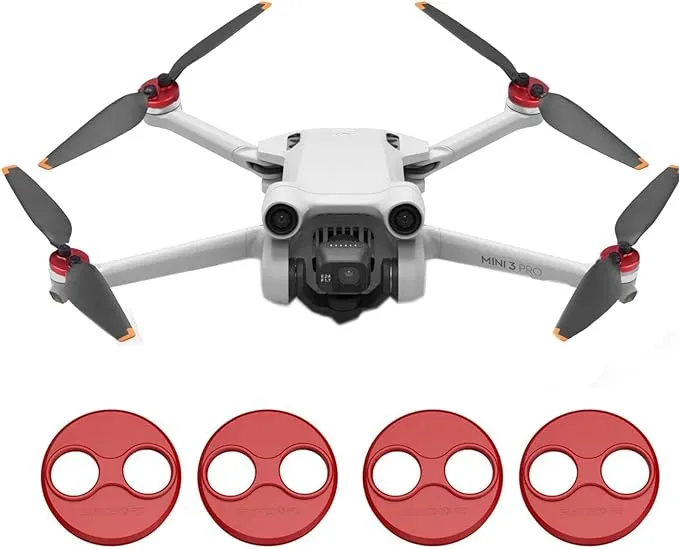 Darkhorse Upgraded Aluminum Motor Cover Cap 4 Pieces Compatible with DJI Mini 4 Pro Mini 3 Pro Drone Accessory - Dustproof,Waterproof, Protection Mounts - RedDarkhorse Upgraded Aluminum Motor Cover Cap 4 Pieces Compatible with DJI Mini 4 Pro Mini 3 Pro D