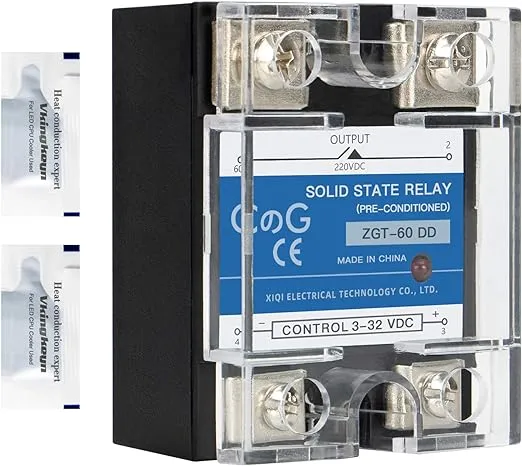 CG Solid State Relay SSR-60DD DC to DC Input 3-32VDC to Output 5-240VDC 60A Single Phase Plastic Cover…CG Solid State Relay SSR-60DD DC to DC Input 3-32VDC to Output 5-240VDC 60A Single Phase Plastic Cover…