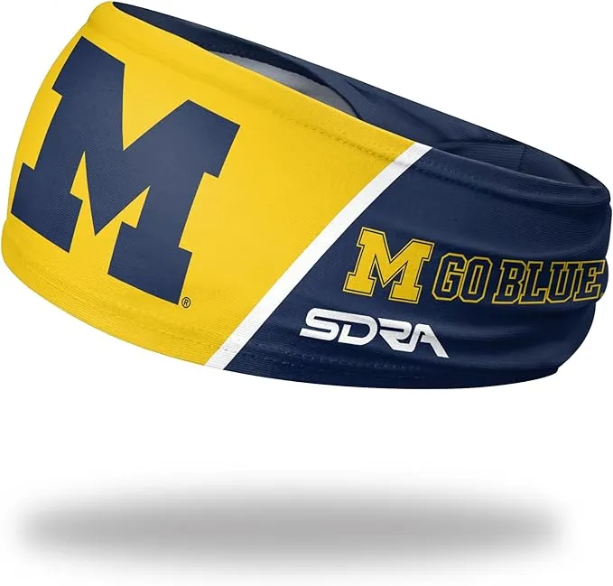 Suddora University of Michigan Tapered Headband, Michigan Wolverines Breathable Sweatbands, Non-Slip Terry Cloth Fabric Headband for Football, Tennis, Workout, Costumes & Cosplay (Yellow)Suddora University of Michigan Tapered Headband, Michigan Wolverine