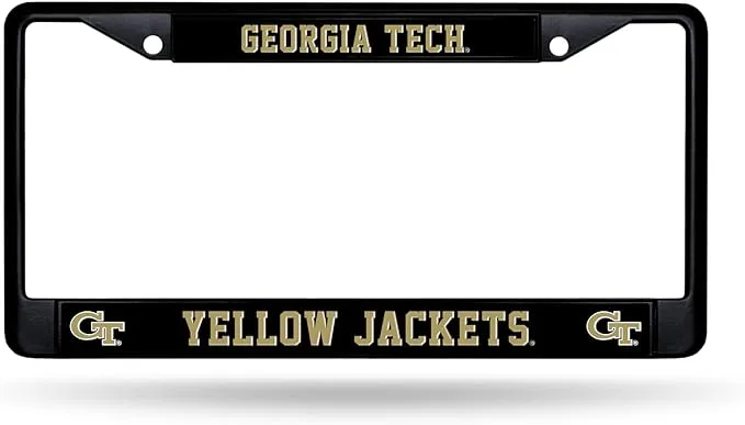 Rico Industries NCAA  Georgia Tech Yellow Jackets - GT Primary 12 x 6 Chrome All Over Automotive License Plate Frame for Car/Truck/SUV