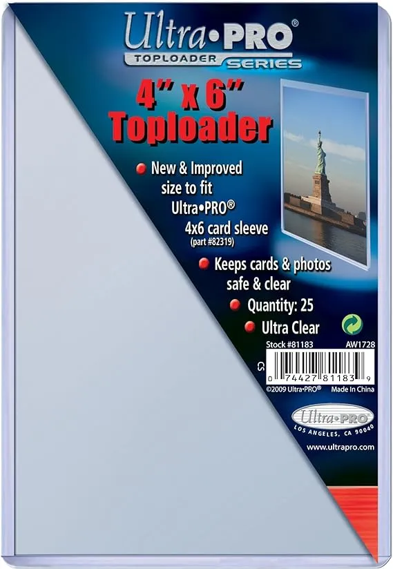 (25) Ultra Pro 4x6 Toploaders 4&#034; x 6&#034; Topload Rigid Card Holders Photo Postcard