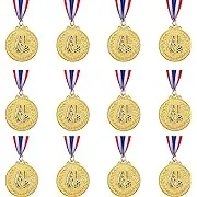 Abaokai 12 Pieces Soccer Medals for Awards for Kids and Adults, Gold Award Medals Set - Metal Olympic Style for Kid’s Sports Soccer Games and Prizes Awards, Party Favors, 2 Inches