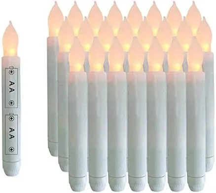 24pcs Led Flameless Taper Candles 6.5\x9d Tall Tapered Candlesticks Battery Operate