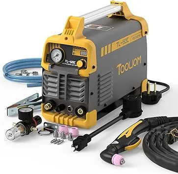 TOOLIOM 50A Non-Touch Pilot ARC Air Plasma Cutter Dual Voltage 110V/220V IGBT Inverter Metal Cutting Machine 1/2" Clean Cut