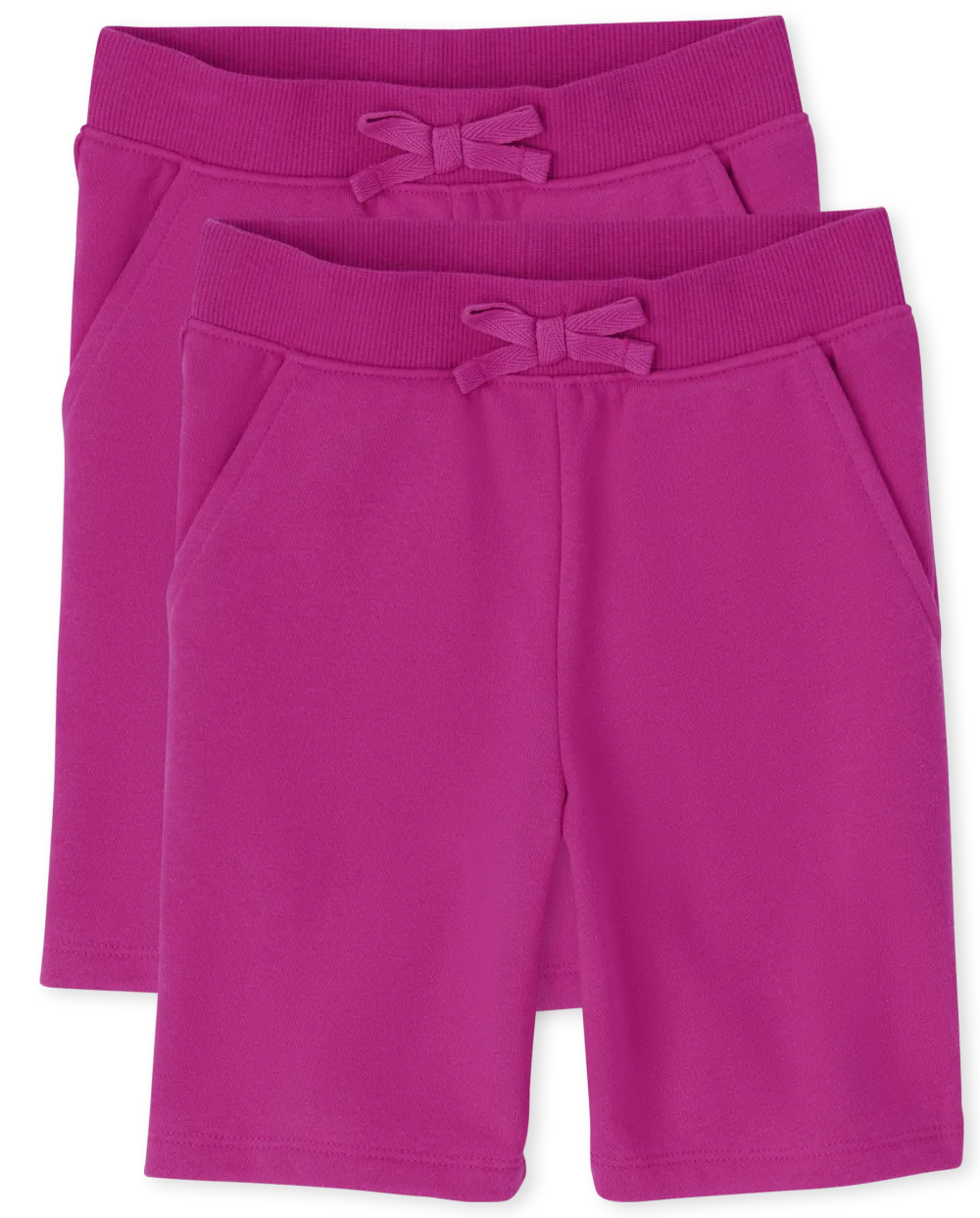 Girls Uniform Active French Terry Shorts 2-Pack - Aurora Pink