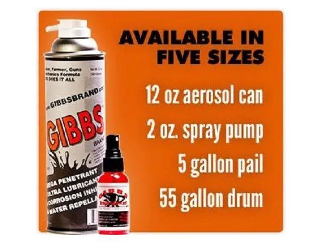 Gibbs Brand Lubricant (2-12oz cans)