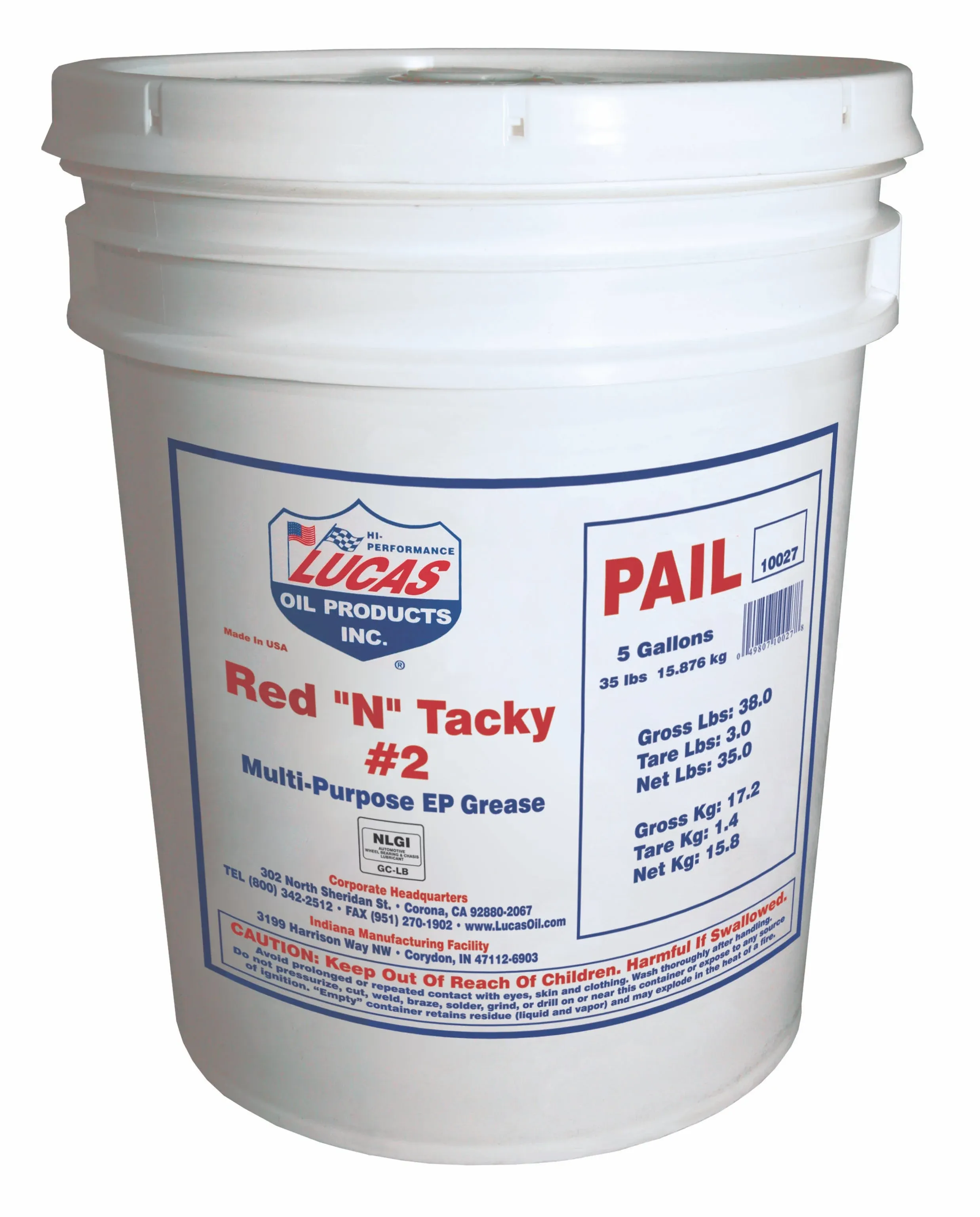 Lucas Oil 10027-Pk1 Red 'N' Tacky Grease 35 Lb