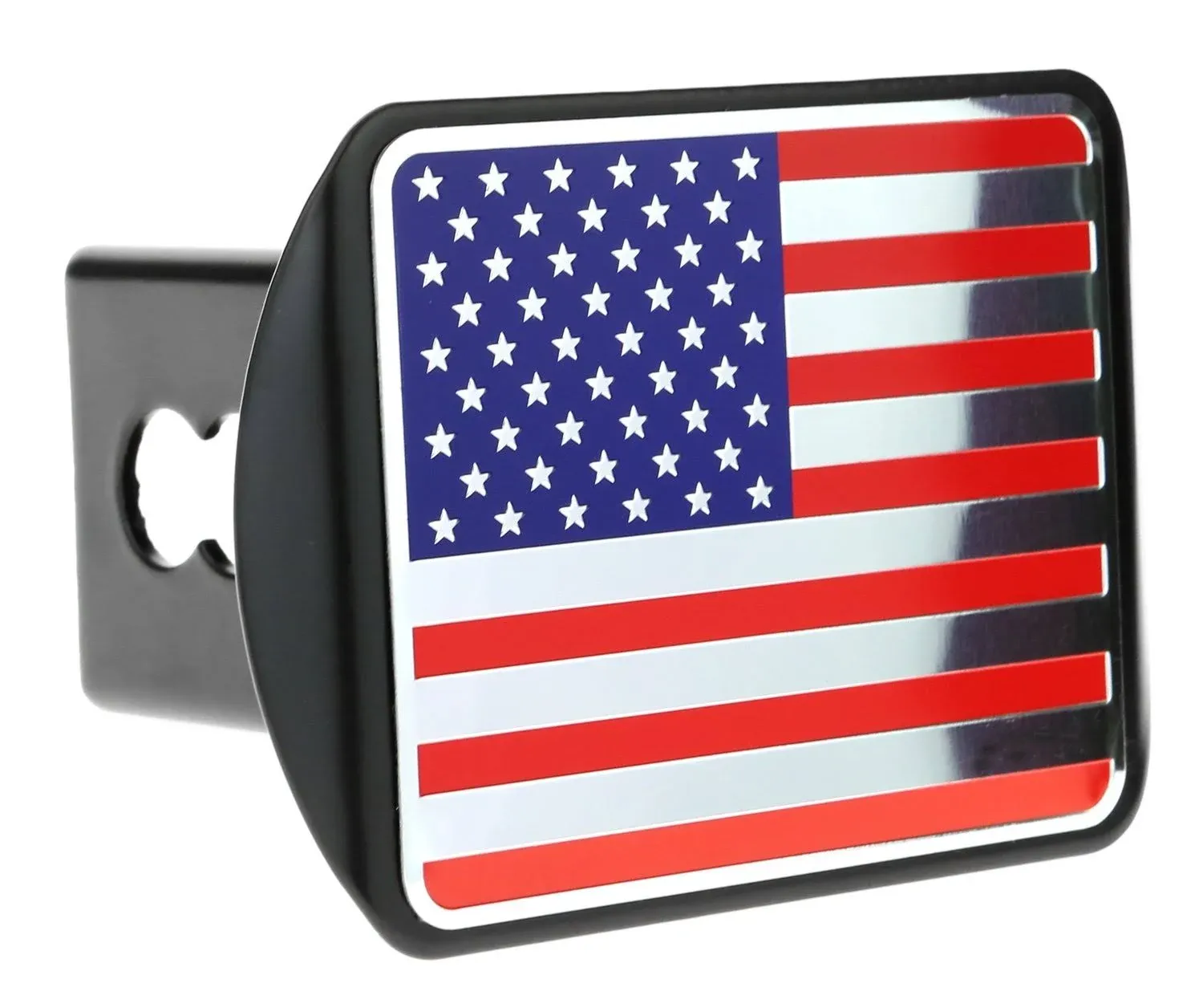 eVerHitch USA American Color Flag Metal Trailer Hitch Cover Fits 2&#034; Receivers