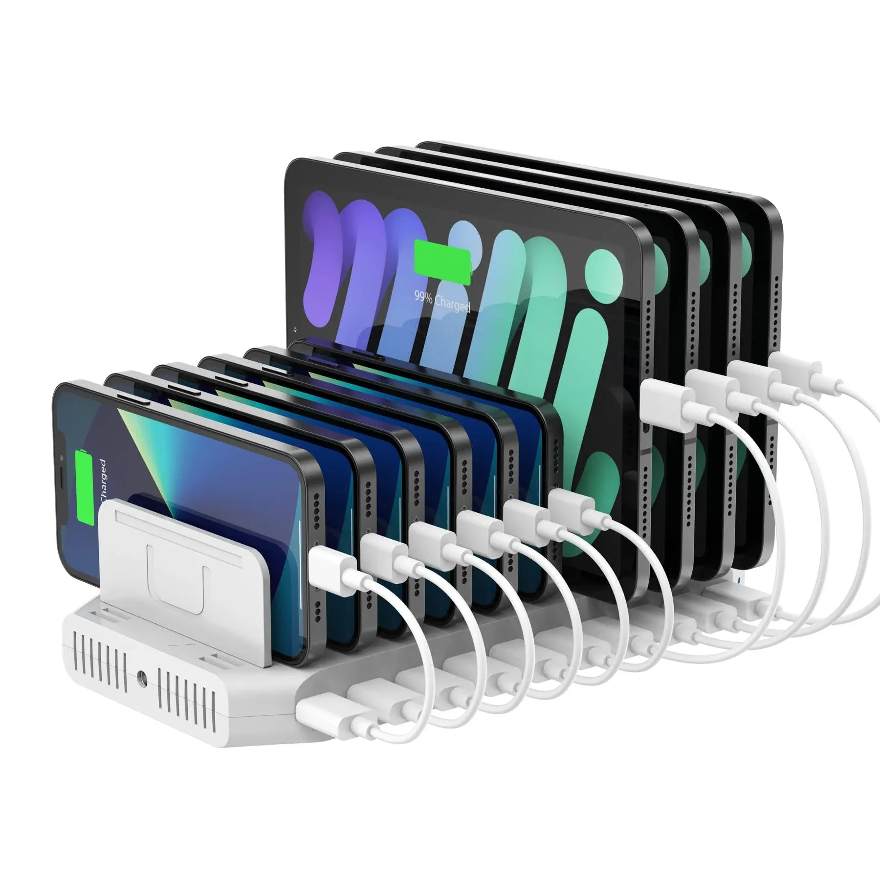 iPad Charging Station, Unitek 96W 10-Port USB Charging Dock Hub with Quick Charge ...