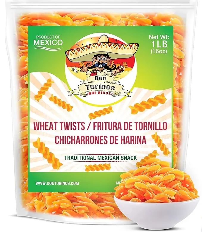 Duritos (Duros) Mexican Wheat Pellet Twists 2lb - Fritura de Tornillo - Traditional Fried Snack- by Turinos