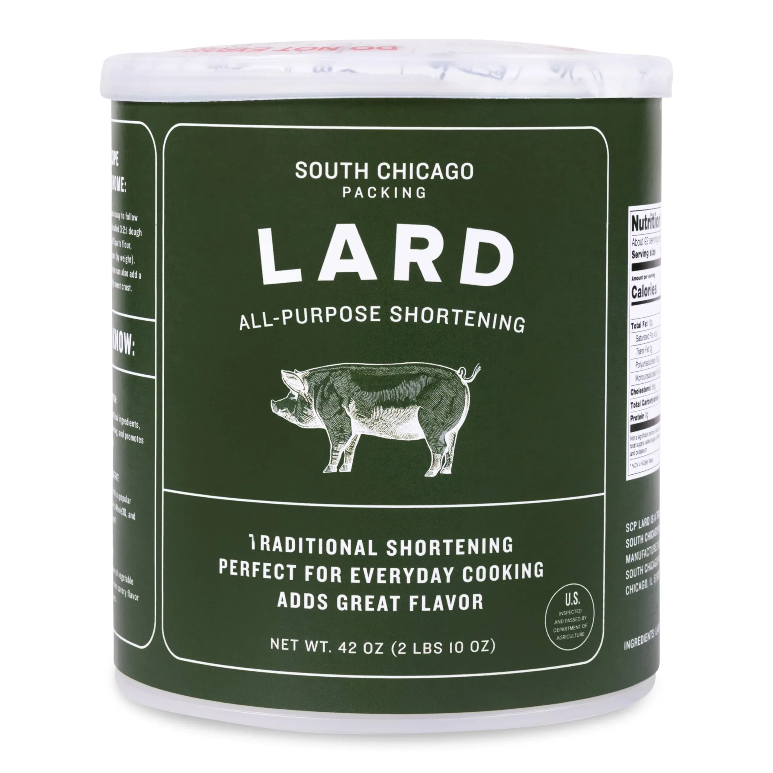 South Chicago Packing Traditonal LARD Shortening, 42 Ounces, Specialty Baking Sh