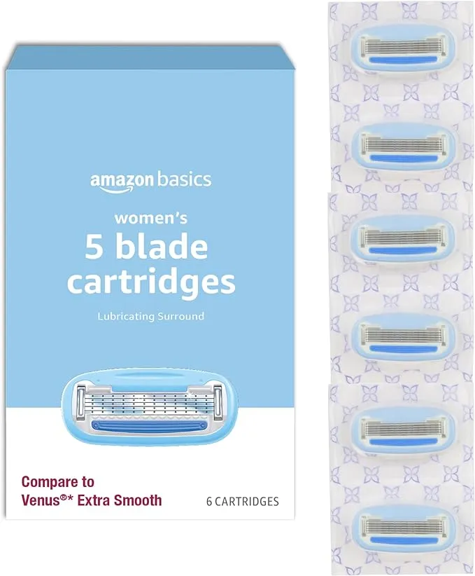 Amazon Basics Women's Razor Handle, 12 Cartridges, and Shower Hanger