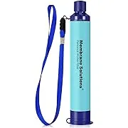 Membrane Solutions Personal Water Filter, Survival Filtration Straw Portable Gear, Emergency Preparedness, Supply for Drinking Hiking Camping Travel