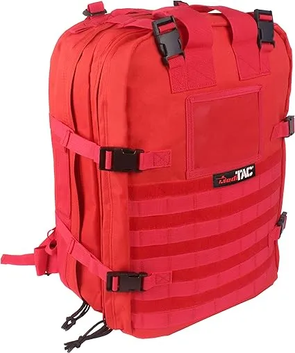 MediTac Deluxe Special Ops Tactical Field Medical Stomp Pack - Largest Backpack for all Gear & Equipment - Red