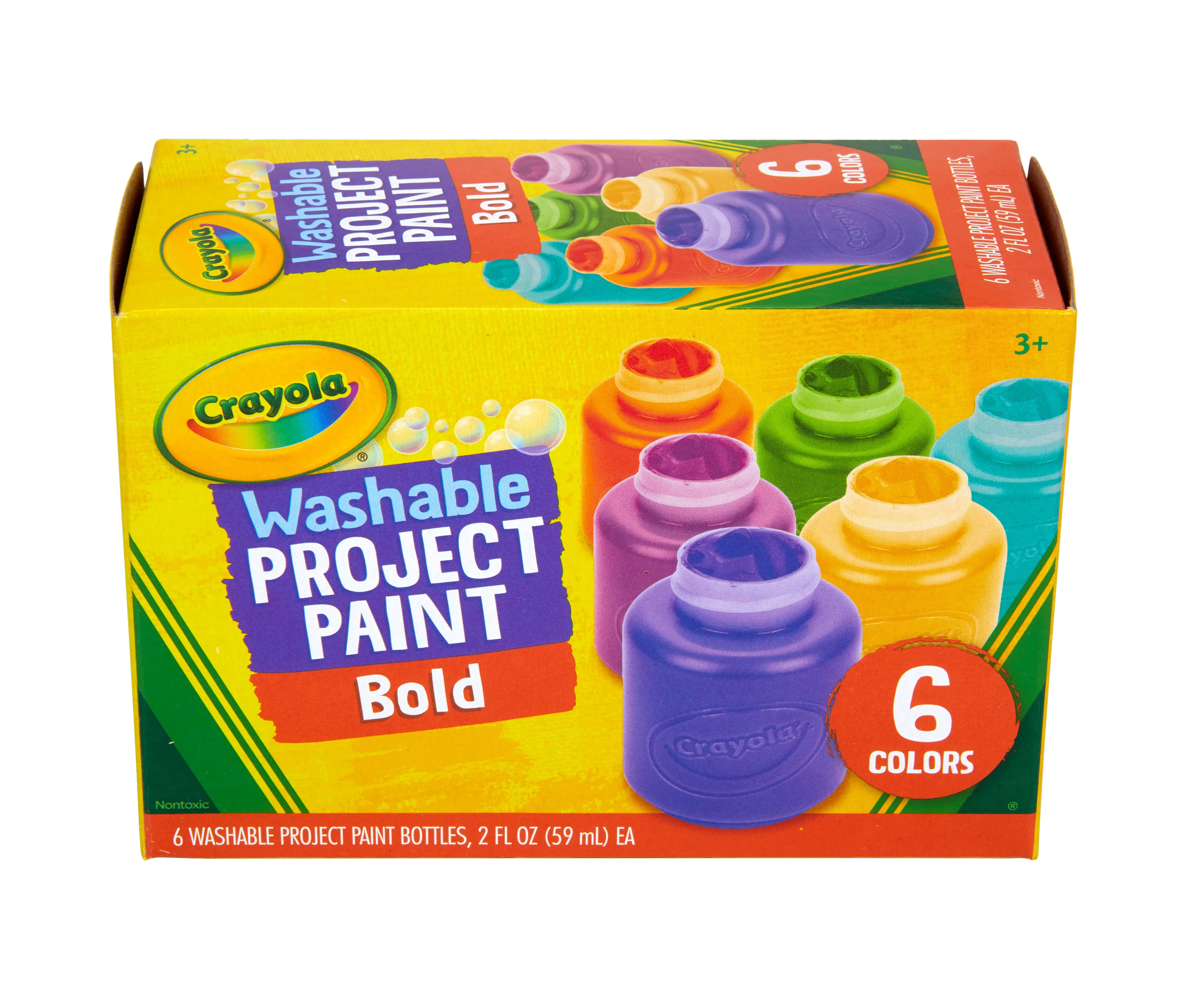 Crayola Washable Project Paint, Bold, 6 Colors