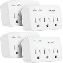 Fosmon 3 Outlet Surge Protector (4 Pack), 1200J Wall Mount Multi Plug Adapter Tap ...