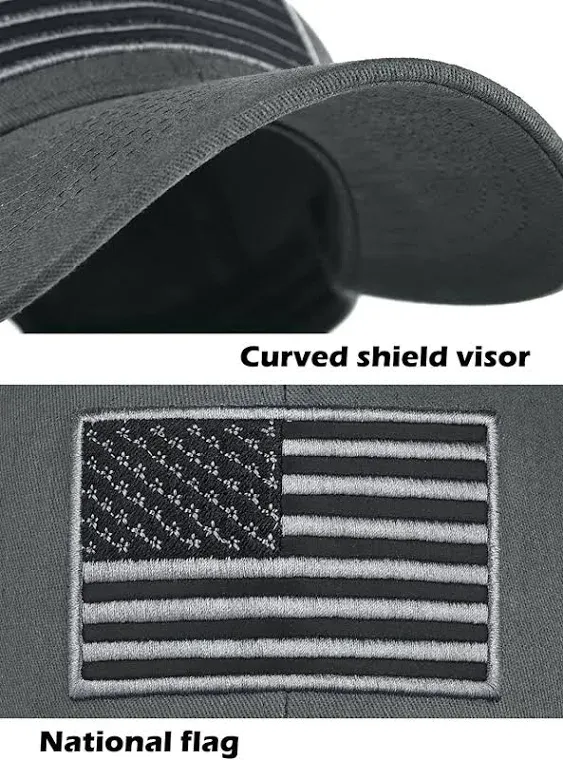 2 Pack American Flag Baseball Cap for Men Women,Low Profile USA Plain Dad Hat