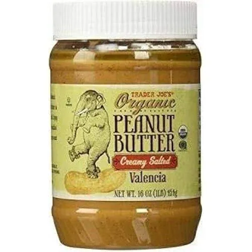 Trader Joe's Organic Peanut Butter Creamy Salted Valencia 1 lb (Case of 4)