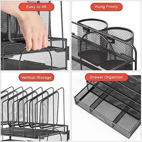 Mararasse 4-Tier Mesh Desk Organizer with Drawer