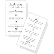 Lashicorn Jewelry Care Instruction Card 50 Pack 2 inch x 3.5 inch Inches Business Card Size Jewelry Maker Care Card to Include with Handmade Jewelry