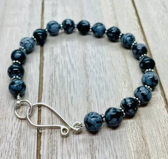 Snowflake Obsidian Gemstone Bracelet