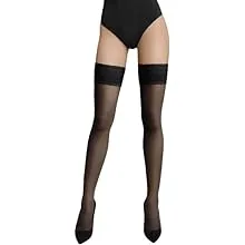 Wolford 15 Deniers Floral Lace Stay-Up Sheer Tigh Highs For Women