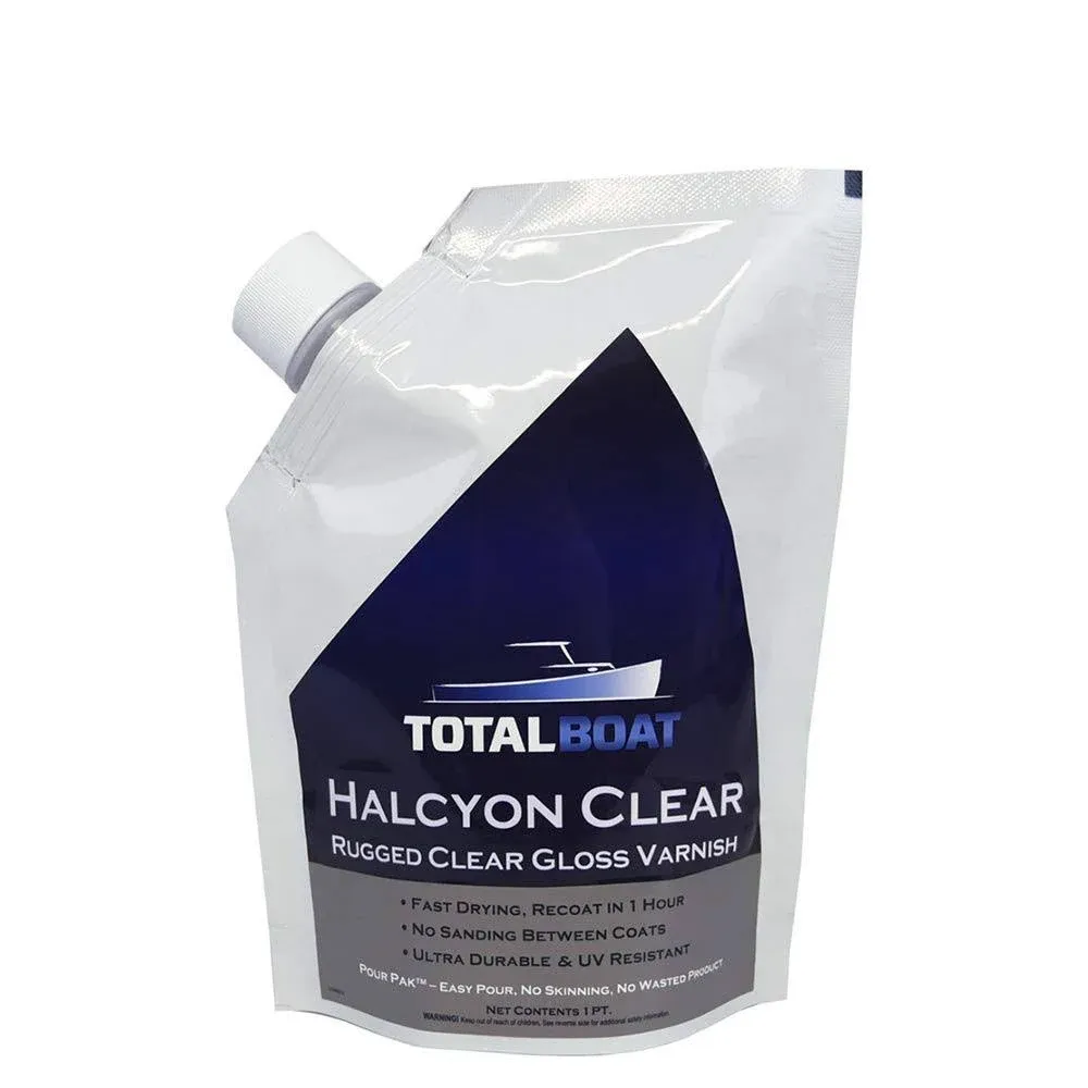 TotalBoat Halcyon Water Based Marine Varnish Pint Clear Gloss