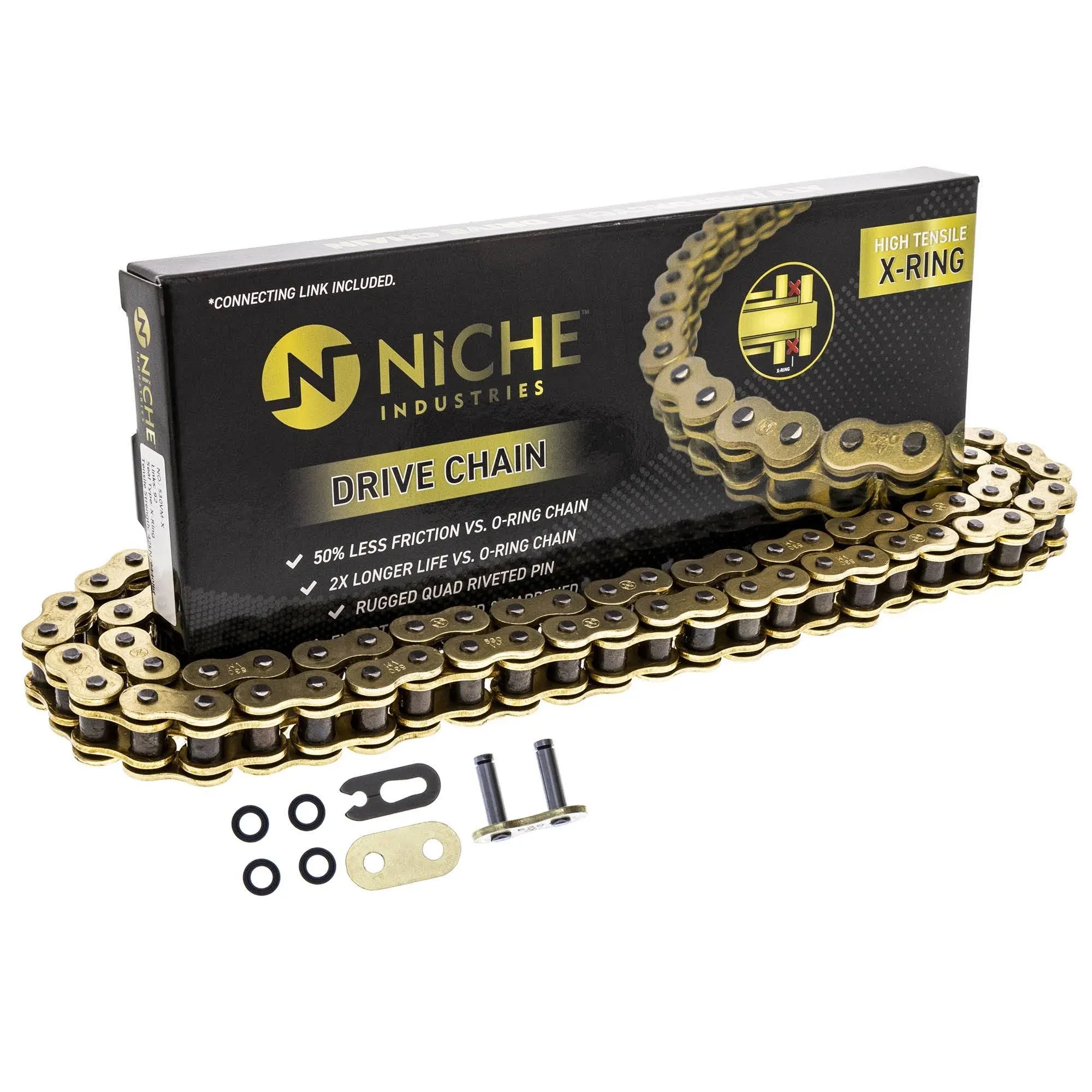 Niche Gold 530 X-Ring Chain 118 Links With Master Link Motorcycle 519-CDC2583H