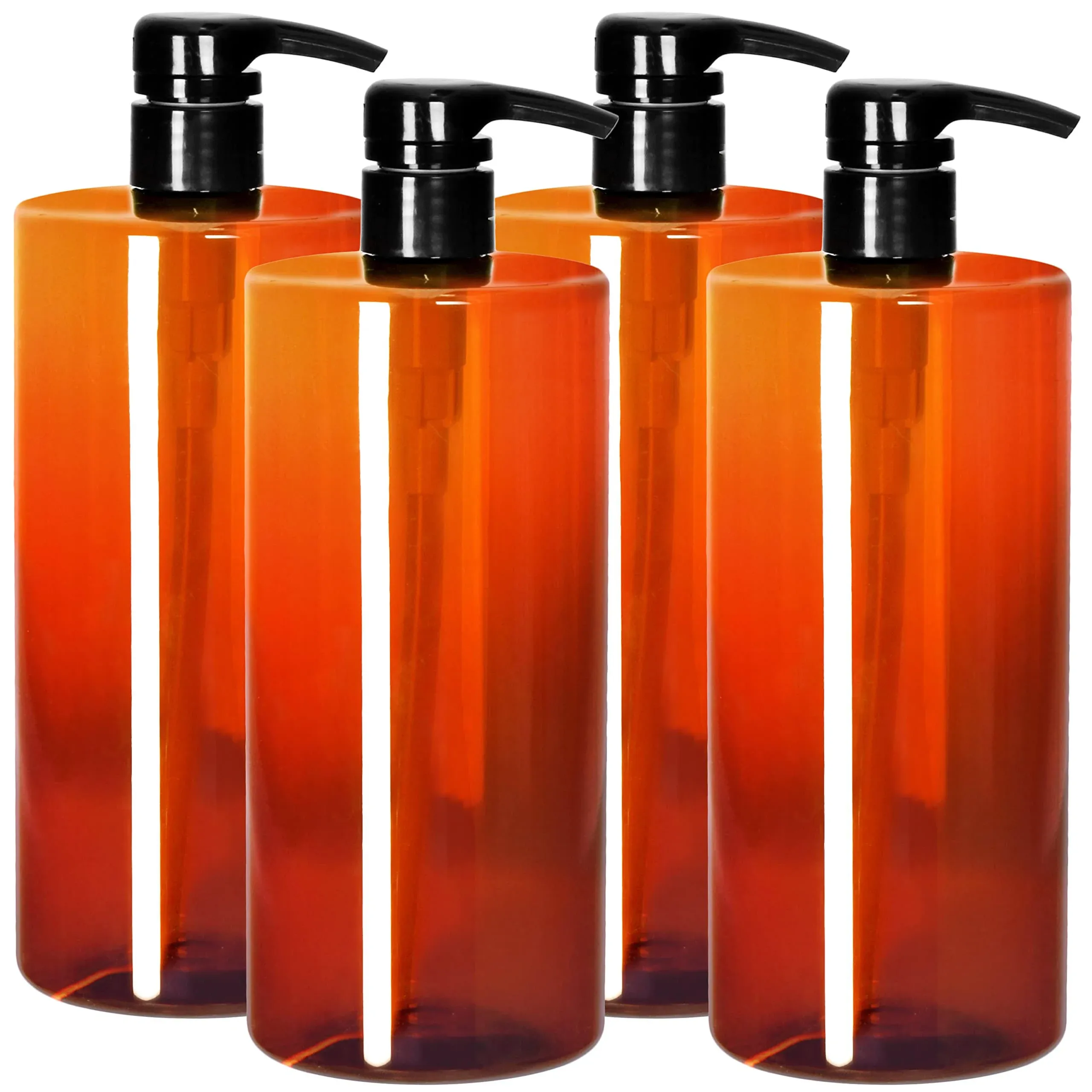 Youngever 4 Pack Pump Bottles for Shampoo 32 Ounce, Amber Shampoo Pump Bottles ...