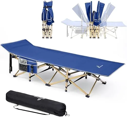 Sportneer Camping Cot, Cot Sleeping Cot 2 Side Pockets Camping Cots for Adults Portable Folding Kids Cots for Sleeping Extra Wide with Carry Bag Camping Beach BBQ Hiking OfficeSportneer Camping Cot, Cot Sleeping Cot 2 Side Pockets…