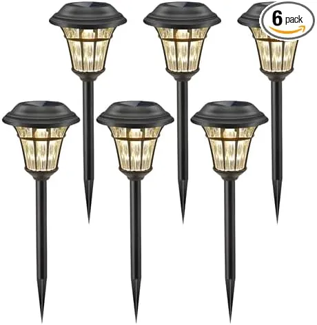 MAGGIFT 8 Lumens Solar Garden Lights Solar Landscape Lights Solar Pathway Lights Outdoor for Lawn, Patio, Yard, Garden, Walkway, 6 Pack