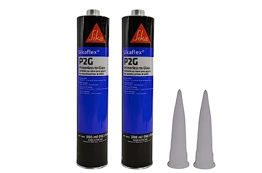 Auto Glass Sealant Windshield Urethane Glue Sika Flex P2G Primerless Adhesive x 1