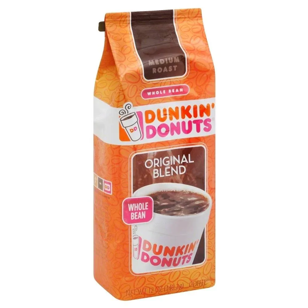 Dunkin' Coffee, Whole Bean, Medium Roast, Original Blend - 12 oz