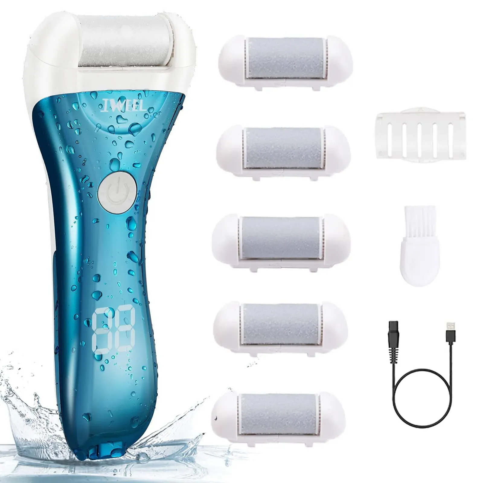 Callus Remover for Feet, Electric Foot File Rechargeable Foot Scrubber Pedicure Tools for Feet Electronic Callus Shaver Waterproof Pedicure Kit for