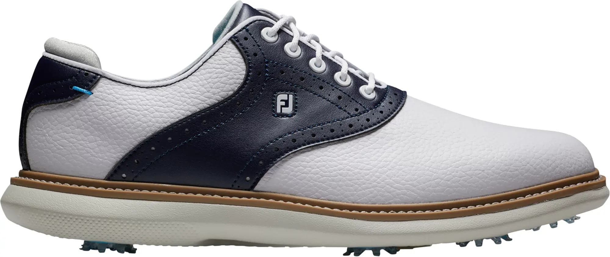 FootJoy Men's Traditions Blucher Golf Shoes - White Navy / 10