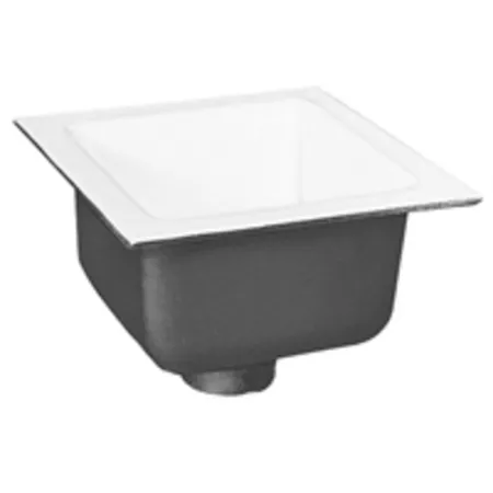 FD2375-NH3-F - 12" x 12" Acid Resisting Enamel Coated Floor Sink with 3" No-Hub Connection and 6" Sump Depth