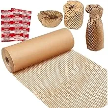 Honeycomb Packing Paper,12" W x 200' L Bubble Cushioning Wrap for Moving,Products & Gifts Wrapping Paper,Recyclable and Biodegradable Cushioning