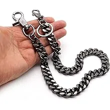 newtro Heavy Duty Wallet Chain Men Women Boy Girl, Biker Motorcycle Pants Jean Punk Goth Key Chain Black Gold Silver TH