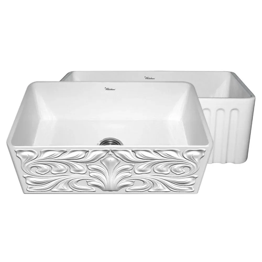 Whitehaus WHFLGO3018-BLUE Gothichaus Reversible Series Fireclay Sink