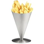 Tablecraft R57 Stainless Steel Fry Cone, 17-1/2 oz., 4-1/2" dia.  x 6-3/4"