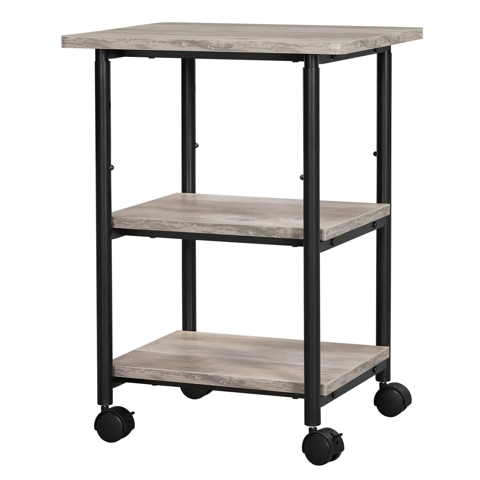 Industrial Printer Stand, 3-Tier Machine Cart with Wheels and Adjustable Table T