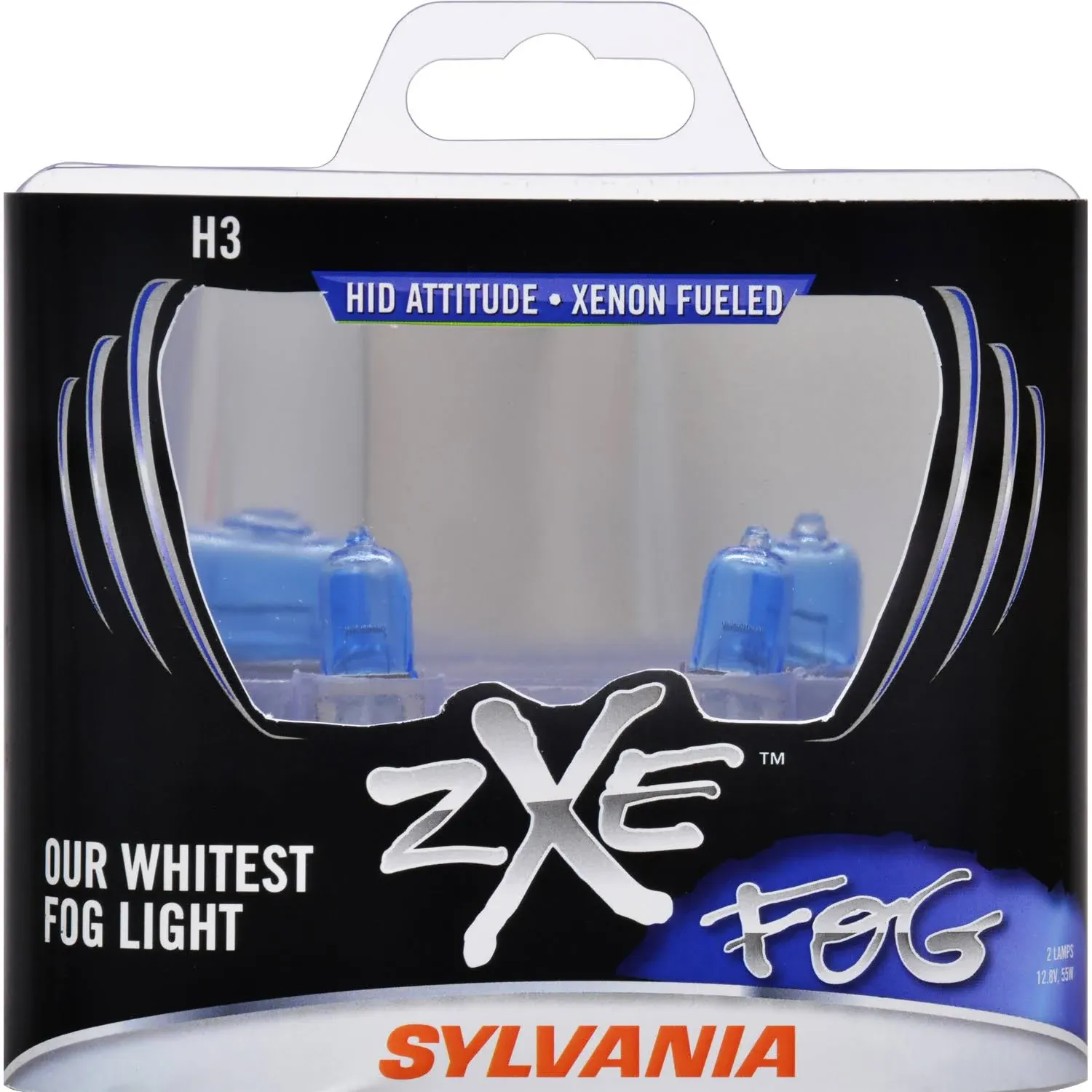 SYLVANIA - H3 (64151) SilverStar zXe Fog High Performance Halogen Fog Light Bulb - Bright White Light Output, HID Attitude, Xenon Fueled Technology (Contains 2 Bulbs)