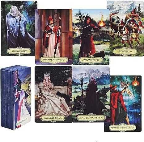 KIINO 78 Gold Foil Tarot Cards with Guide Book Tarot Deck for Beginner